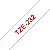 Bandă pentru etichete Brother TZE-232, roșu pe alb