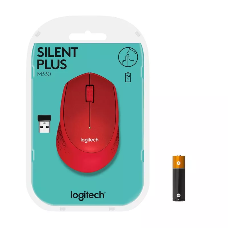 Mouse LOGITECH M330 Silent Plus roșu