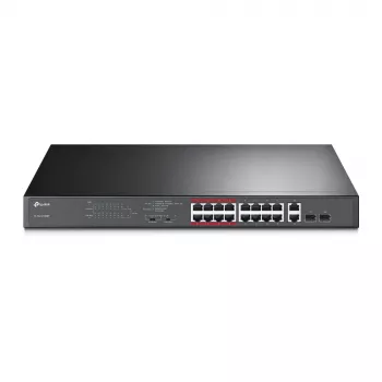 Switch PoE neadministrat TP-Link 16 porturi 10/100Mbps + 2 porturi Gigabit