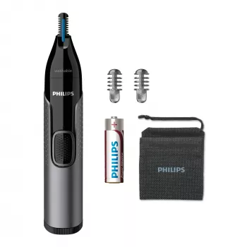 Trimmer pentru nas Philips seria 3000 NT3650/16 lavabil pentru nas, urechi și sprâncene cu 2 accesorii pieptene