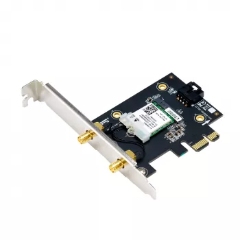 Placă WLAN internă ASUS PCE-AXE5400 — PCIe, Wi-Fi 6E tri-band (2,4/5/6 GHz), 2402 Mbit/s, Bluetooth 5.2