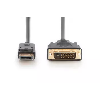 DIGITUS DisplayPort Adapter Cable, Dp - DVI (24+1) M/m, 2m W/interlock, Dp 1.1a Compatible, Ce Black