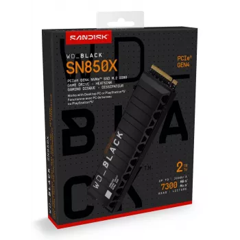 SSD WESTERN DIGITAL - WD_BLACK SN850X - 2 TB - PCIe Gen4 x4 - M.2 2280 - cu radiator