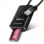 Carcasă SSD AXAGON ADM2-AM USB-A 10Gbps pentru o singură unitate M.2 NVMe/SATA, USB 3.2 Gen 2, cablu 10 cm, neagră