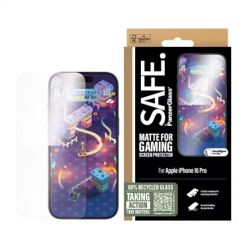 PanzerGlass SAFE. by ® Protecție ecran Gaming iPhone 16 Pro | Ultra-Wide Fit