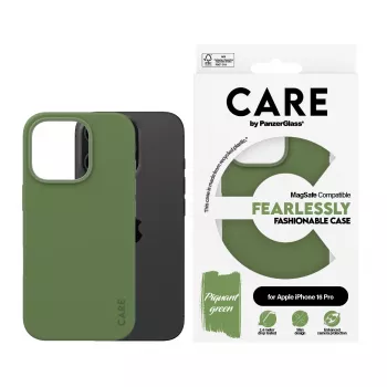 Husă PanzerGlass CARE Fashionable pentru iPhone 16 Pro 6,3 inch, MagSafe, verde