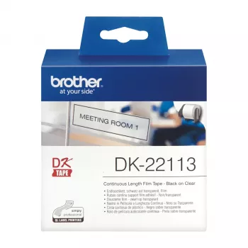 Bandă film continuu Brother Clear, negru pe transparent, DK, transparent, termic direct, China, 5 ani
