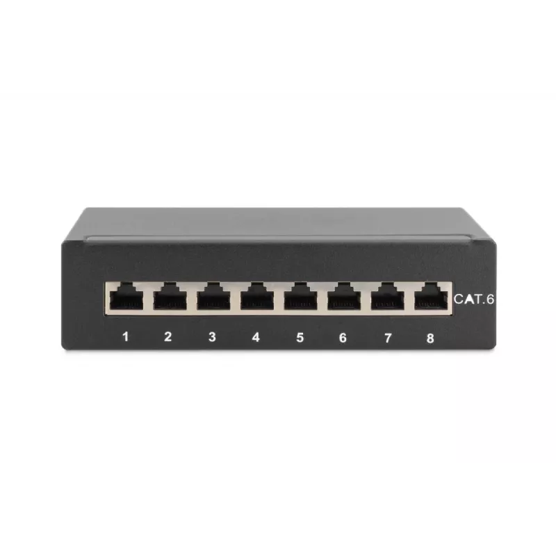 Patch panel ecranat DIGITUS CAT6 8 porturi negru