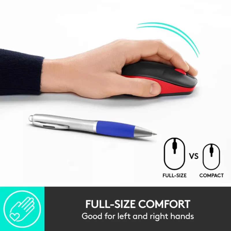 Mouse Logitech M190 wireless USB roșu