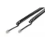 Cablu de conexiune UAE DIGITUS, RJ10 2,00m, CU, 4x7x0,12mm, neecranat, M/M, cablu plat, spiralat, negru
