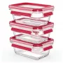 Set dreptunghiular EMSA CLIP & CLOSE N10511, albastru, transparent, 3 buc.
