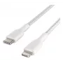 Cablu BELKIN Lightning la USB-C împletit 1m alb