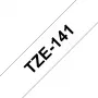 Bandă de etichetare Brother TZE-141, negru pe transparent