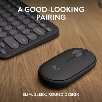 Set tastatură și mouse LOGITECH Pebble 2 Combo pentru Tonal Graphite Qwerty US