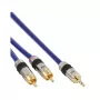 Cablu audio InLine Premium 2x RCA tată / 3,5mm tată aurit 2m