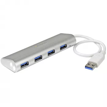 Hub USB StarTech.com cu 4 porturi, USB A la 4x porturi USB-A, USB 5Gbps, design robust, alimentat de la magistrală, hub USB 3.0 portabil pentru laptop