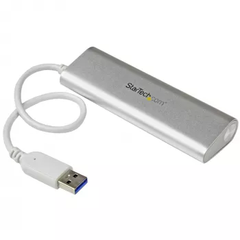 Hub USB StarTech.com cu 4 porturi, USB A la 4x porturi USB-A, USB 5Gbps, design robust, alimentat de la magistrală, hub USB 3.0 portabil pentru laptop