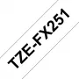 Bandă laminată Brother TZEFX251 negru pe alb 2,4 cm
