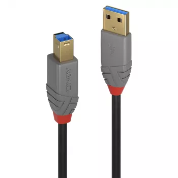 Cablu Lindy 3 m USB 3.2 Type-A la B, 5 Gbit/s, Anthra Line