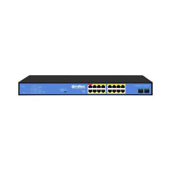 Switch PoE neadministrat ERNITEC ELECTRA-U16-1GB 16 porturi, uplink 1 GbE, buget de putere 285W