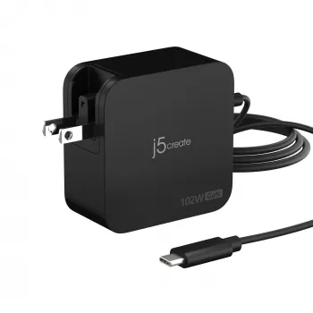 Încărcător j5create 102W GaN PD USB-C 2 porturi cu ștechere AC interschimbabile