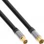Cablu de antenă InLine Premium, ecranat de 4 ori, >110 dB, negru, 10 m