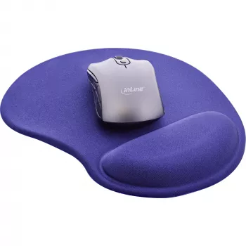 Mouse pad InLine, suport de încheietură din gel, 230 x 205 x 20 mm, albastru