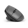 Mouse BakkerElkhuizen MidWay Left, pentru stânga, design vertical, optic, RF Wireless + Bluetooth + USB Type-C, 2400 DPI, gri, negru