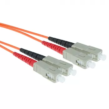 Cablu patch fibră optică ACT 0,5 metri LSZH multimod 62,5/125 OM1 duplex cu conectori SC