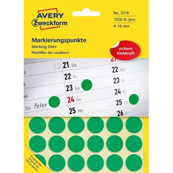 Puncte de codificare cromatică, Avery, verzi