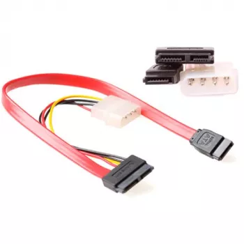 Cablu adaptor ACT Micro SATA (6+7) mamă - SATA (7) mamă + 5,25 inch tată (4 pini) 0,30 m
