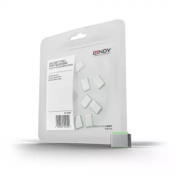 Blocante de port USB Type-C Lindy (fără cheie) - set de 10, verde