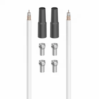 Cablu coaxial Hama 00205043 40 m alb conector 1 coaxial conector 2 coaxial