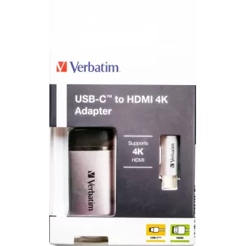 Adaptor cablu video Verbatim 49143 0,1 m USB Type-C HDMI negru, argintiu
