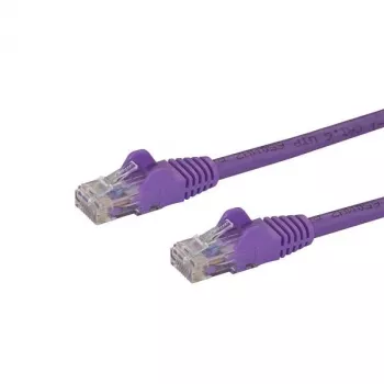 Cablu Ethernet StarTech.com 50cm CAT6 - violet, cablu CAT 6 Gigabit Ethernet - 250MHz 100W PoE RJ45 UTP rețea/patch fără agățare cu protecție la tracțiune, testat individual