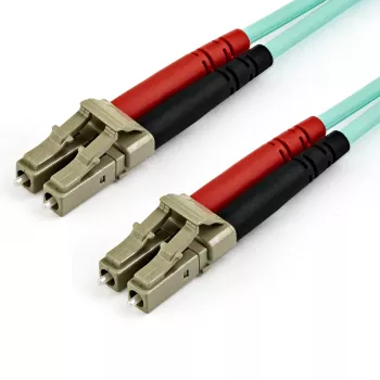 Cablu din fibră optică multimod OM4 LC/UPC la LC/UPC StarTech.com de 15 m, fibră LOMMF/VCSEL Zipcord 50/125 µm, 100G, pierdere de inserție redusă - cablu jumper din fibră LSZH