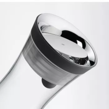 Carafă de apă WMF Basic 1,0, neagră, 1 L, negru, transparent, sticlă, rotundă, Köhler & Wilms