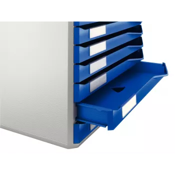 Set Leitz Form, 10 sertare, plastic, albastru, gri, 285 mm, 355 mm, 290 mm