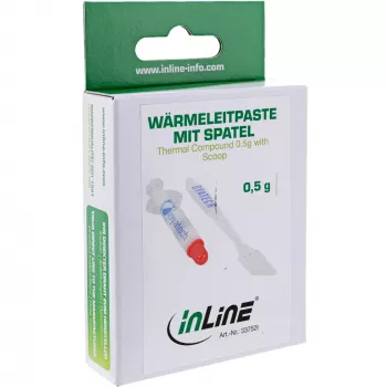 Pastă termoconductoare InLine 0,5 g cu spatulă aplicator — pastă termică pentru CPU și GPU