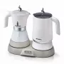 Stație de mic dejun Ariete 1344, 3 produse în 1: cafetieră moka, fierbător, spumant de lapte cald și rece, 500 W, 2/4 cești, menține cafeaua caldă, 5 funcții, alb