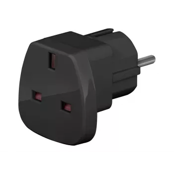 Adaptor de călătorie Wentronic Goobay, negru - ștecher UK > Type F (Type F, CEE 7/7) (94271)