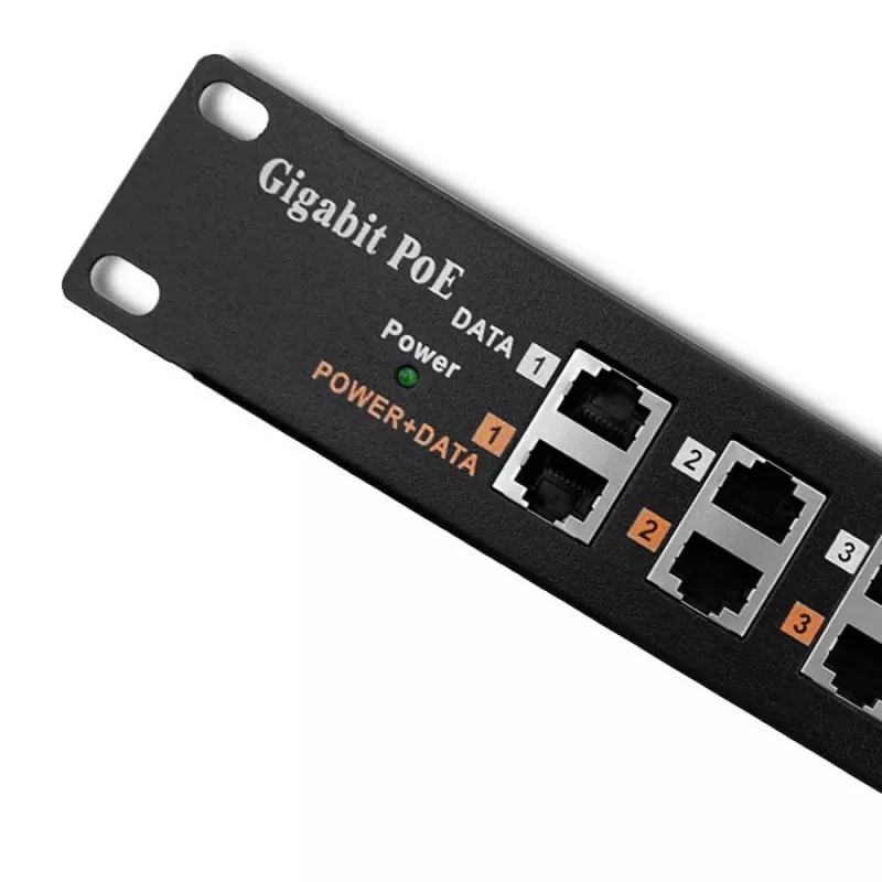 Patch panel QOLTEC 54478 12 porturi PoE negru
