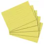 Fișe de cartotecă Herlitz A8, liniate, galben