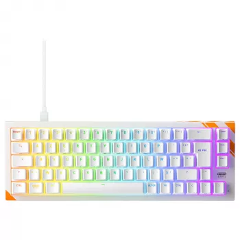 Tastatură mecanică gaming Cherry K5 Pro TMR Compact 65% AZERTY RGB cu fir USB portocaliu albă