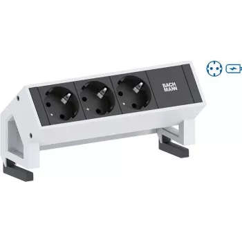 Cablu prelungitor Bachmann Desk 2 cu 1 ieșire AC de interior alb (902.380)