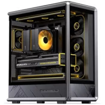 Carcasă PC Jonsbo D401, Midi Tower, ATX, sticlă securizată – neagră