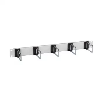 EFB-Elektronik 48,30cm (19) 1HE Panou de ghidare cabluri, 5 x bride oțel 75 mm, mască frontală RAL9005 Producător: EFB Elektronik (699980TS.1)