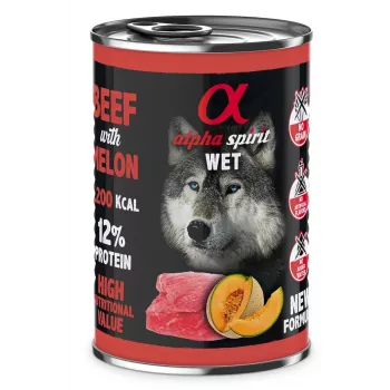 ALPHA SPIRIT WET vită cu pepene - hrană umedă pentru câini - 400g