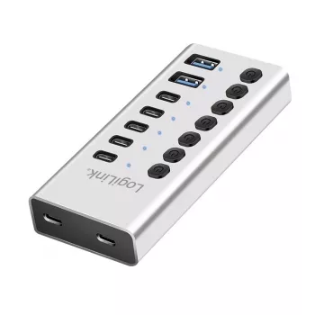 Hub USB 3.2 Gen1 7 porturi USB-A/C, întrerupător pornire/oprire
