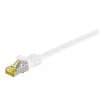 Wentronic GoobayCat.7 Raw Cable Patch Cable, S/FTP (PiMF), White, 0.5 m - LSZH Halogen-Free, Copper, RJ45 Plug (91090)